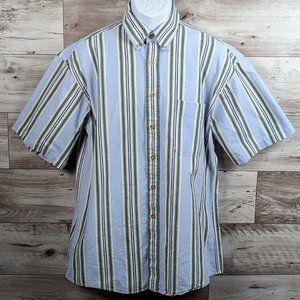 Gulf Traders* Men's Classic Short Sleeve Button Down Curved‎ Hem Shirt~ Medium